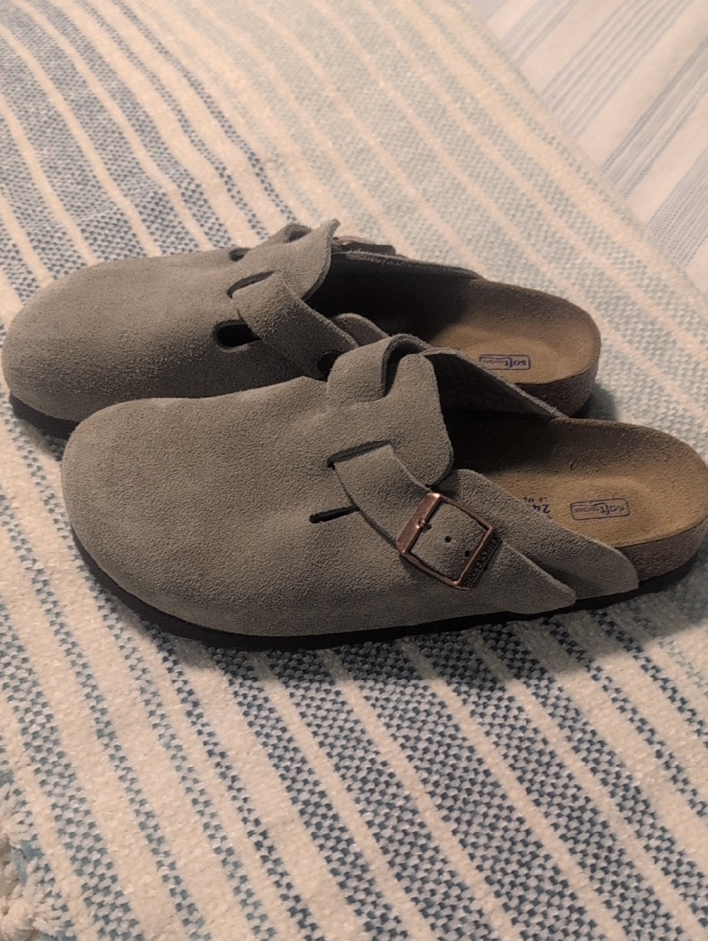 Tan/Gray Birkenstock Clogs - Not Worn